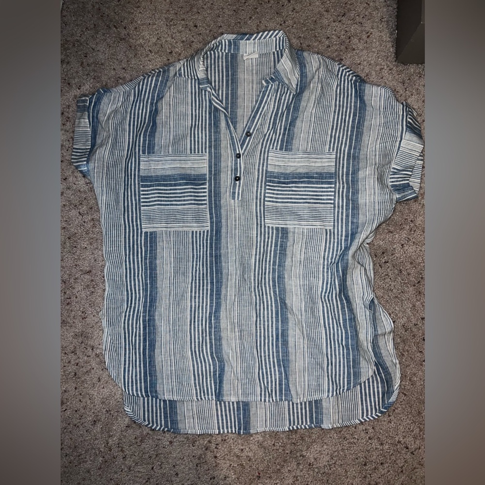 oversized striped button up tunic - size small, could also fit medium